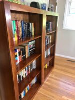 Cherry wood brings a warm look to these bookcases.