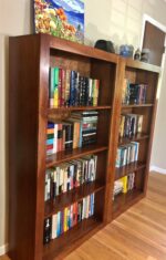 Cherry wood brings a warm look to these bookcases.